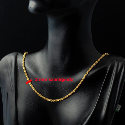 22K Yellow Gold Twisted Chain 50 cm (3.81 g)
