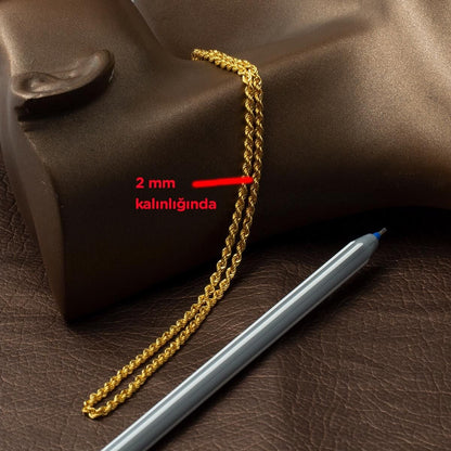 22K Yellow Gold Twisted Chain 50 cm (3.81 g)