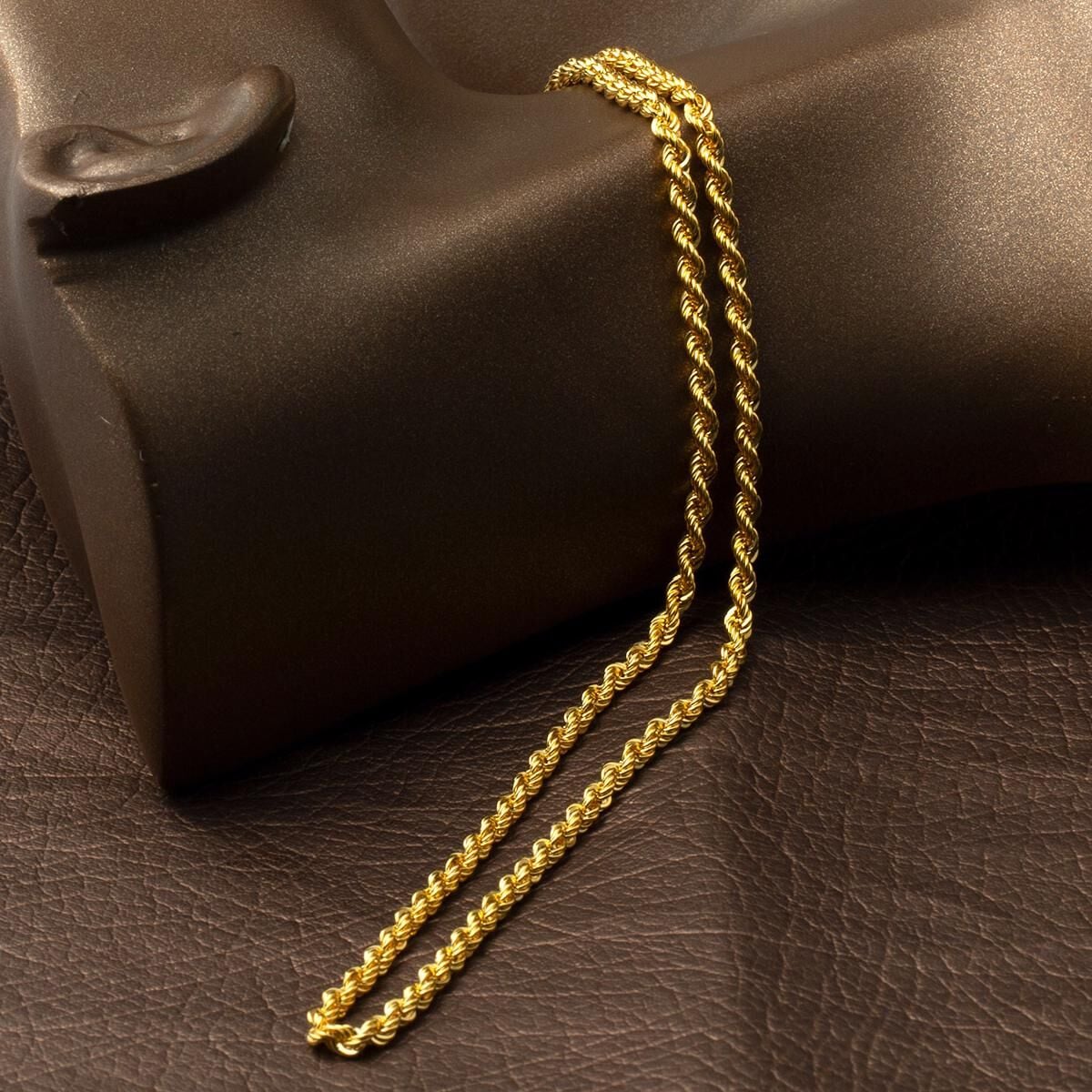 22K Yellow Gold Twisted Chain 55 cm