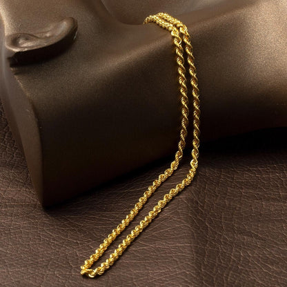 22K Yellow Gold Twisted Chain 55 cm