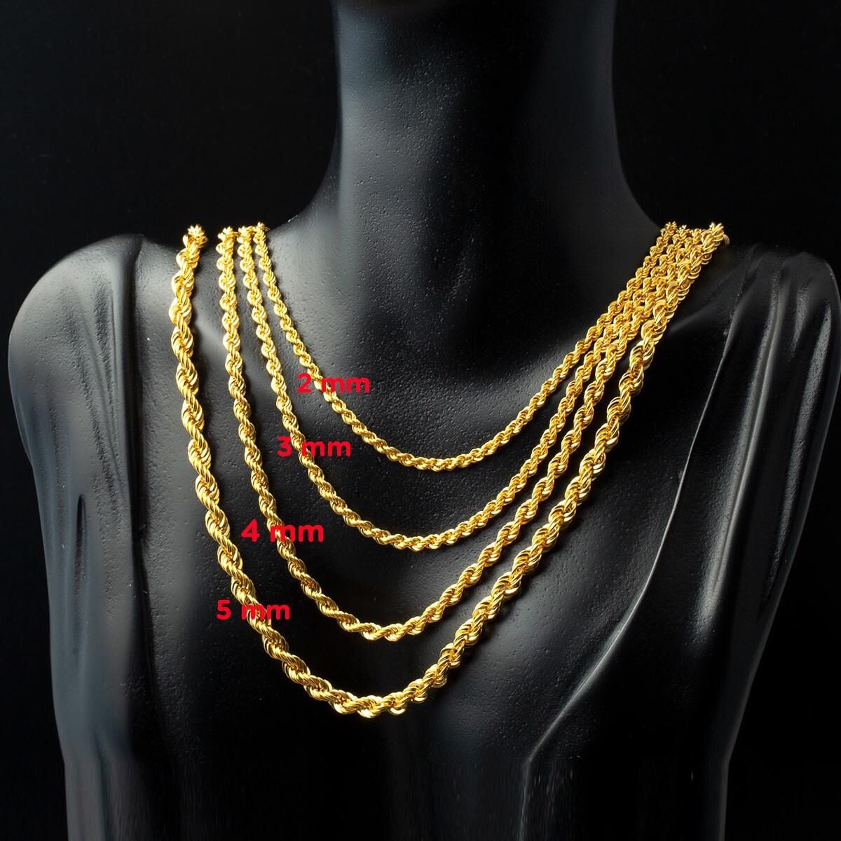 22K Yellow Gold Twisted Chain 55 cm