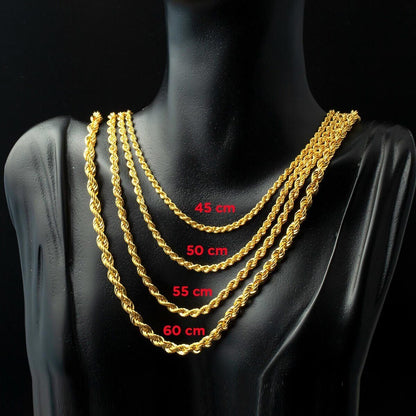 22K Yellow Gold 60 cm Twisted Chain