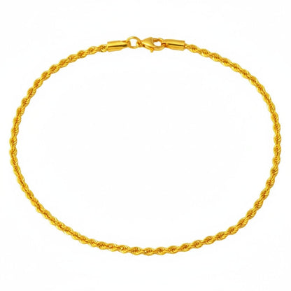 22K Yellow Gold Twisted Minimalist Bracelet