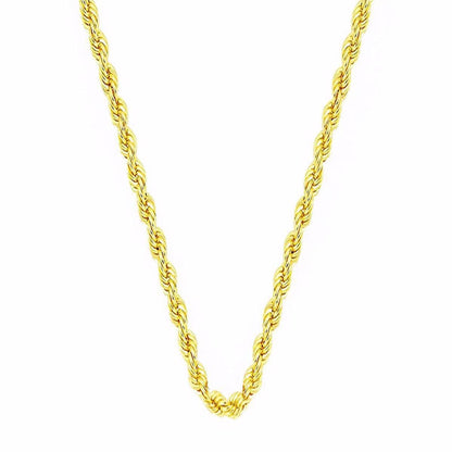14K Green Gold Twisted Rope Chain 55 cm | Goldia.com
