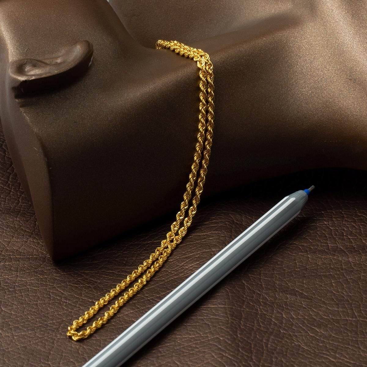 14K Yellow Gold Twisted Rope Chain 65 cm