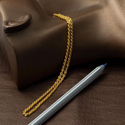 14K Yellow Gold Twisted Rope Chain 65 cm