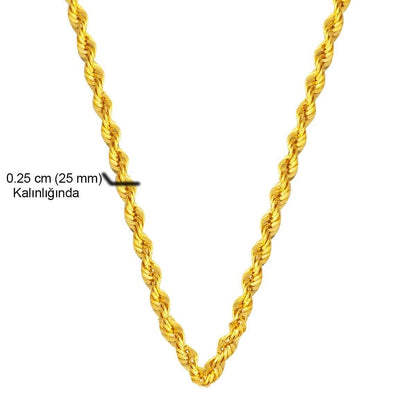 14K Yellow Gold Twisted Rope Chain 70 cm (3.7 g)