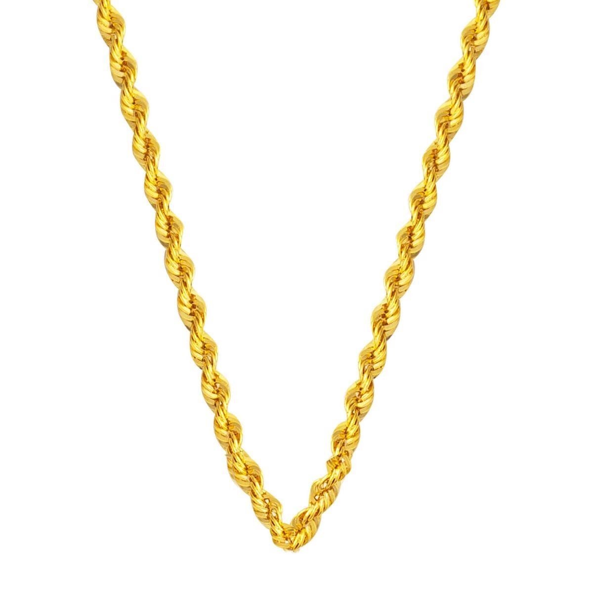 14K Yellow Gold Twisted Rope Chain 75 cm