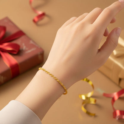 22K Yellow Gold Twisted Minimalist Bracelet