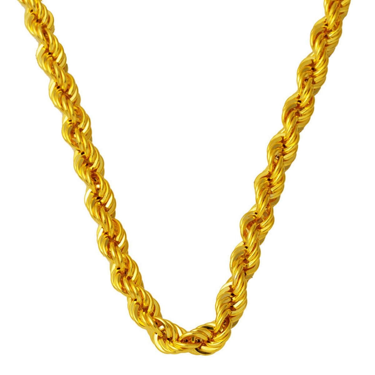 14K Yellow Gold Twisted Wide Chain Necklace