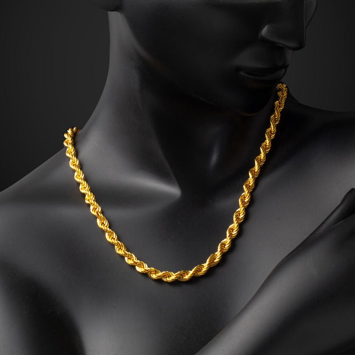 14K Yellow Gold Twisted Wide Chain Necklace (37 g)