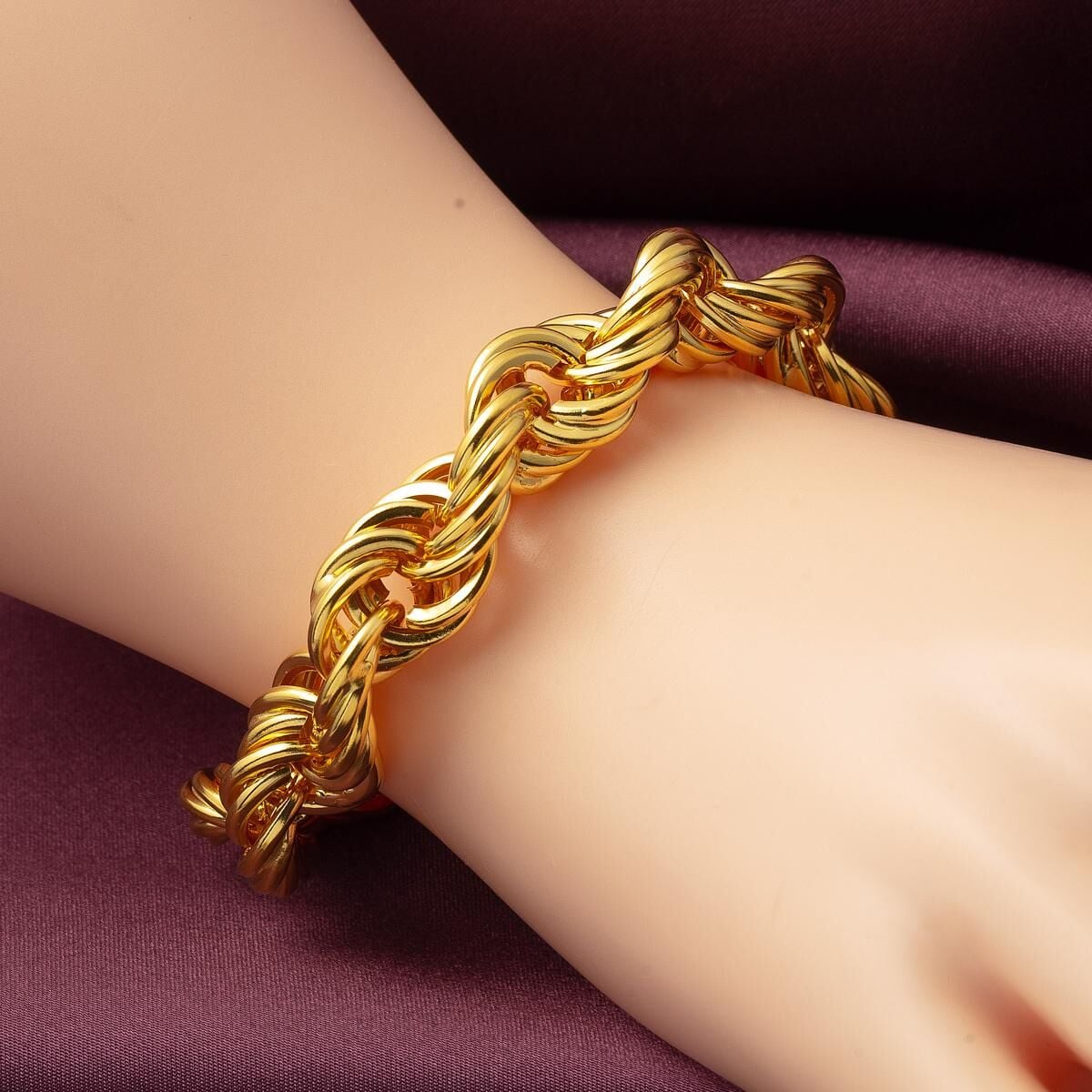 14K Yellow Gold Twisted Chain Bracelet (16.11 g)