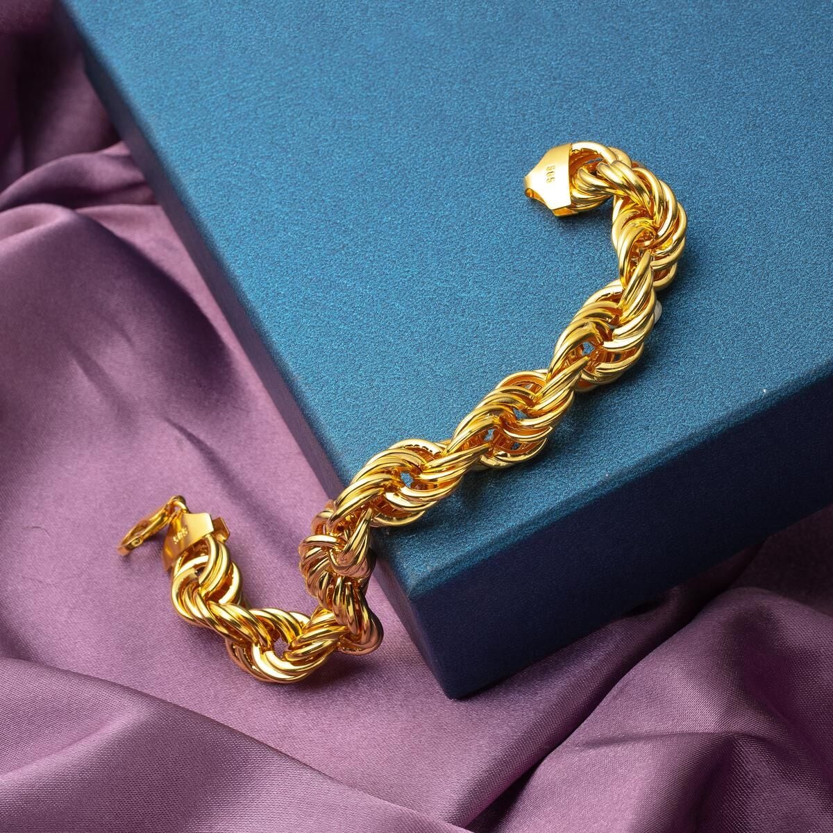 14K Yellow Gold Twisted Chain Bracelet (16.11 g)