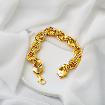 14K Yellow Gold Twisted Chain Bracelet (16.11 g)