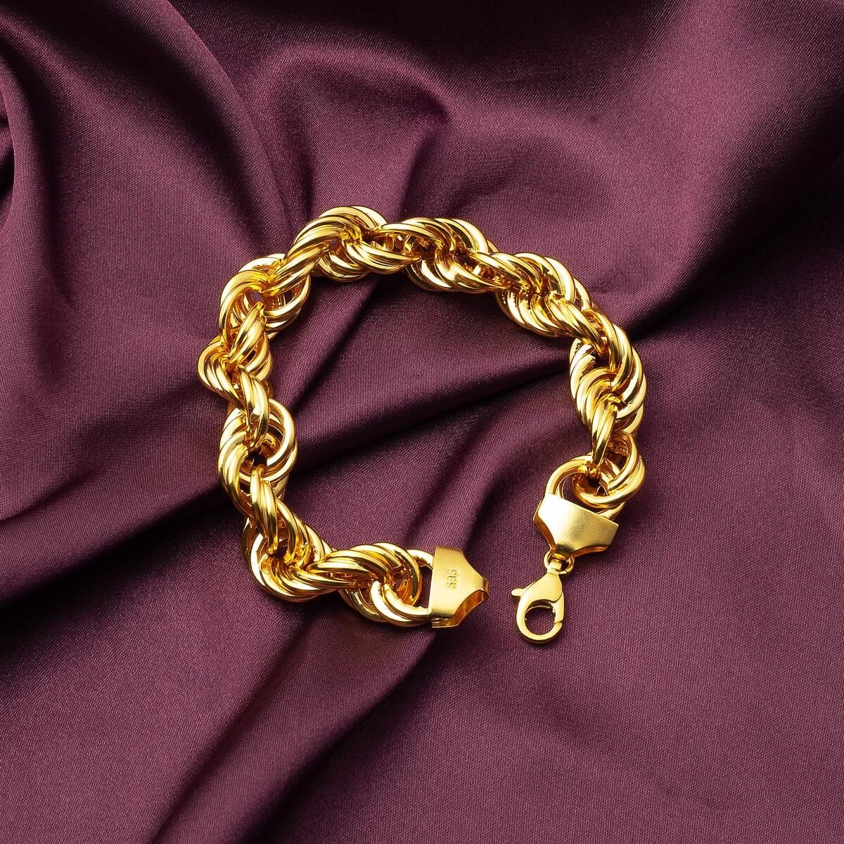 14K Yellow Gold Twisted Chain Bracelet (16.11 g)