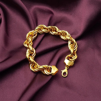 14K Yellow Gold Twisted Chain Bracelet (16.11 g)