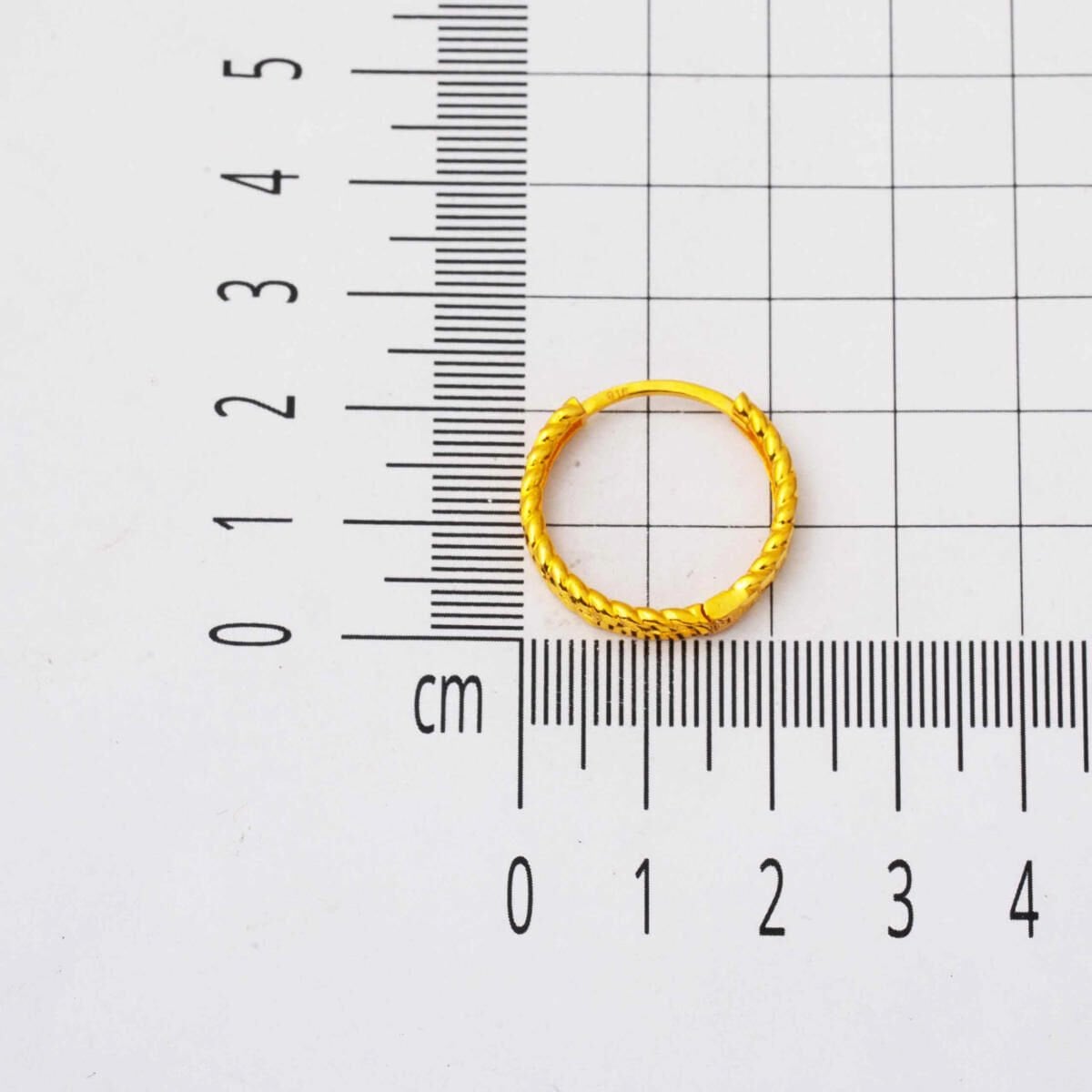 22K Yellow Gold Twisted Large Hoop Earrings