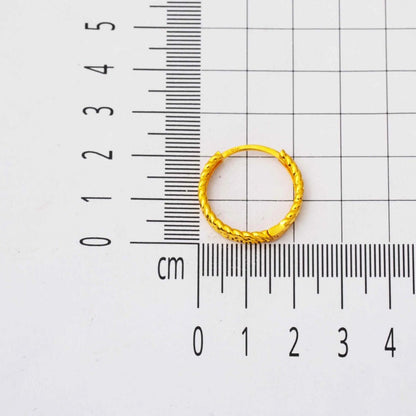 22K Yellow Gold Twisted Large Hoop Earrings