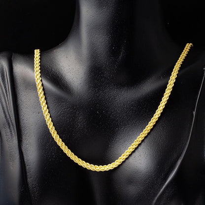 14K Yellow Gold Twisted Bracelet Collar Necklace Set