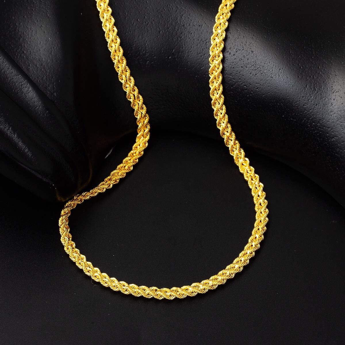 14K Yellow Gold Twisted Bracelet Collar Necklace Set