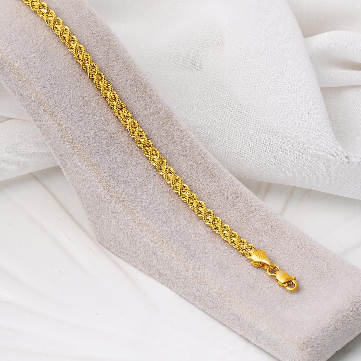 14K Yellow Gold Twisted Bracelet Collar Necklace Set