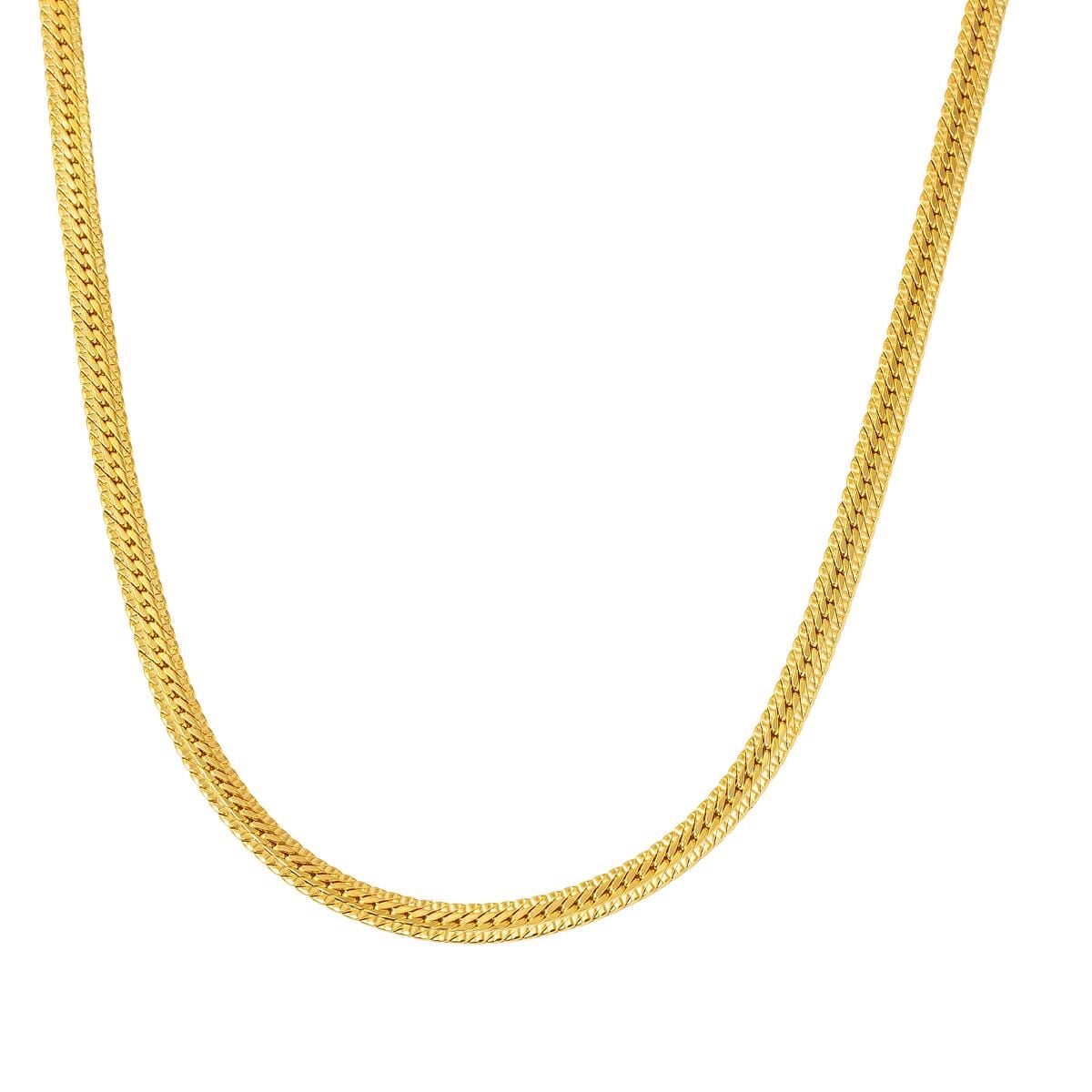 14K Yellow Gold Buse Collar Necklace & Bracelet Chain Set