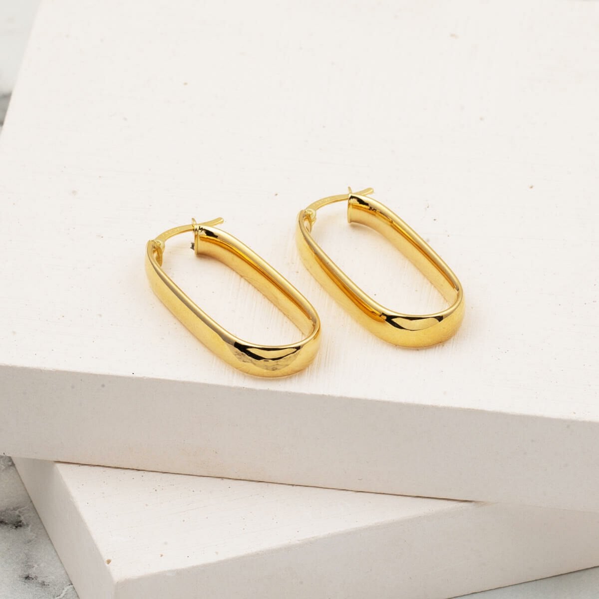14K Gold Large Women's Hoop Earrings