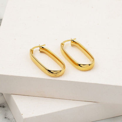 14K Gold Large Women's Hoop Earrings