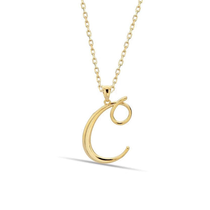 14K Yellow Gold Initial C Necklace