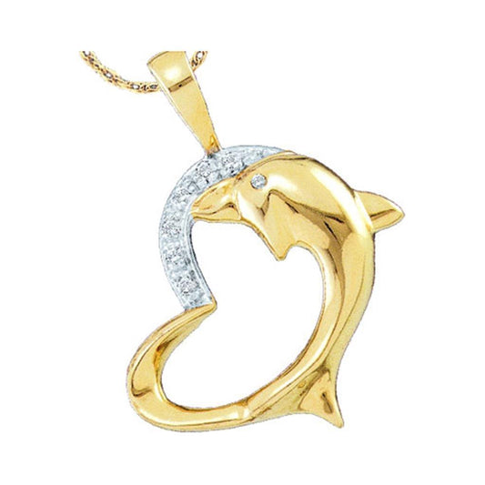 0.03CTW-Diamond DOLPHIN PENDANT