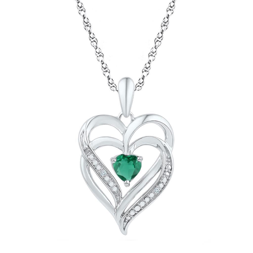 0.01CT-Diamond 5/8CT-LEM GEMSTONE LAB CREATED PENDANT