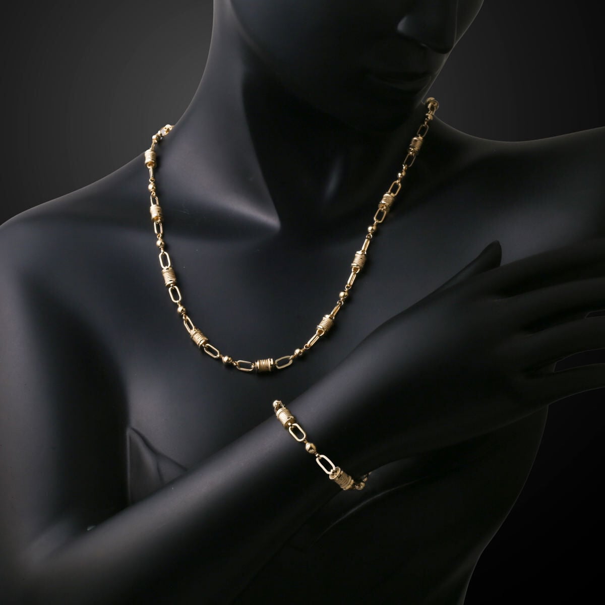 14K Yellow Gold Lydia Necklace Bracelet Jewelry Set