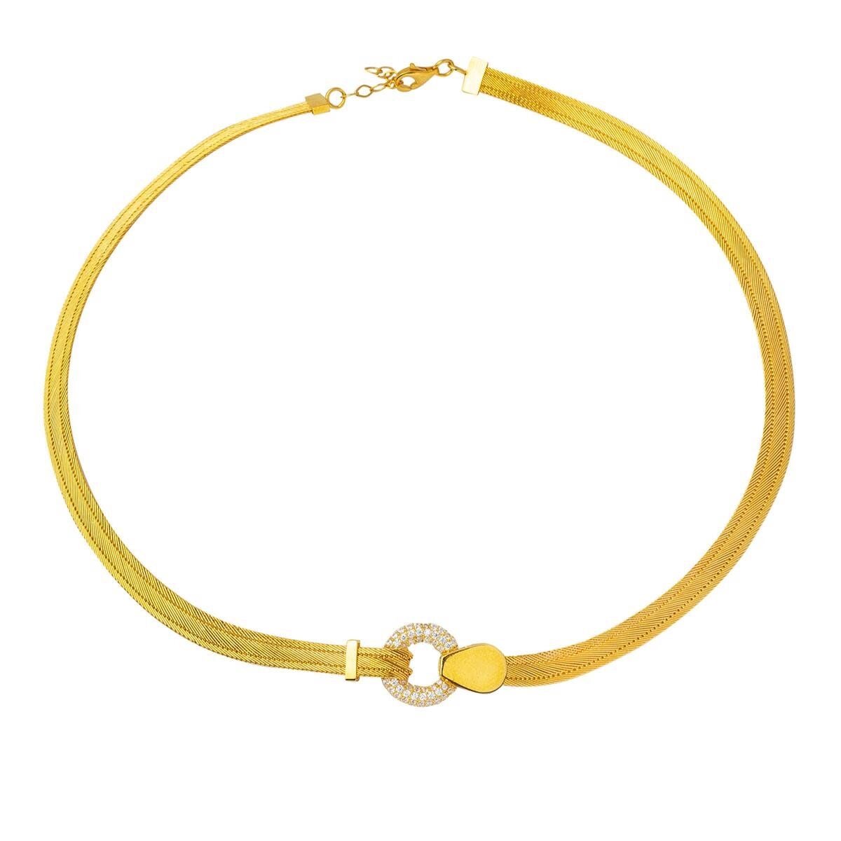 14K Yellow Gold Suna Trabzon Mesh Cubic Zirconia Set