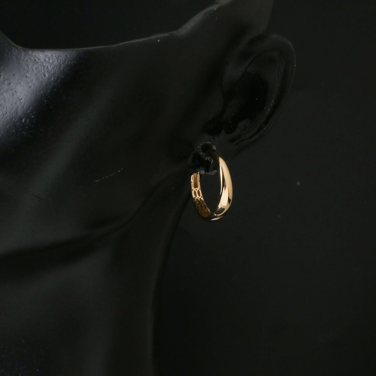 14K Yellow Gold Hidden Lock Hoop Earrings