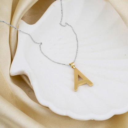 14K Yellow Gold Classic Initial A Pendant