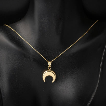 14K Yellow Gold Crescent Necklace