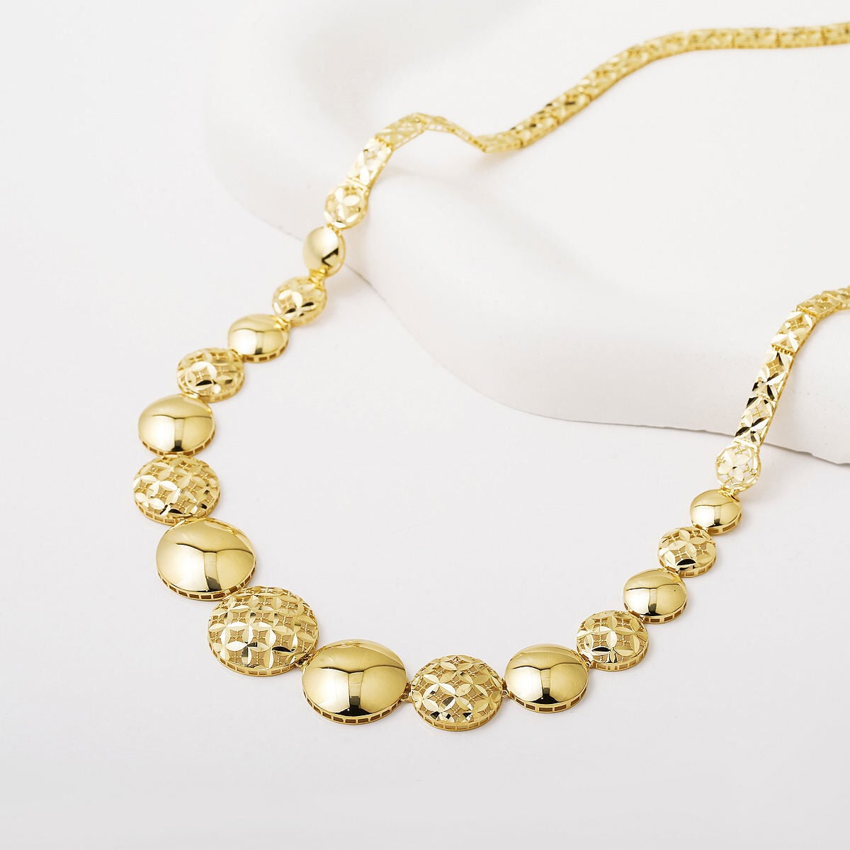 14K Yellow Gold Sphere Sparkling Wedding Set