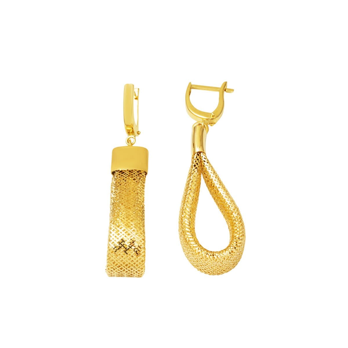 14K Yellow Gold Italian Dangle Earrings