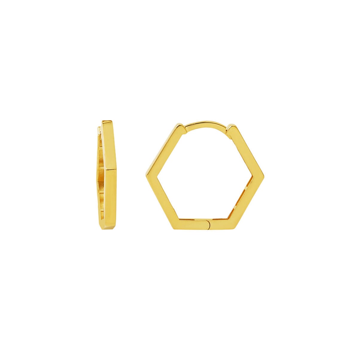14K Yellow Gold Square-Cut Hoop Earrings (1.4 g)