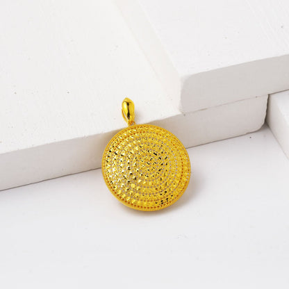 14K Yellow Gold Round Shaped Sparkling Bridal Necklace
