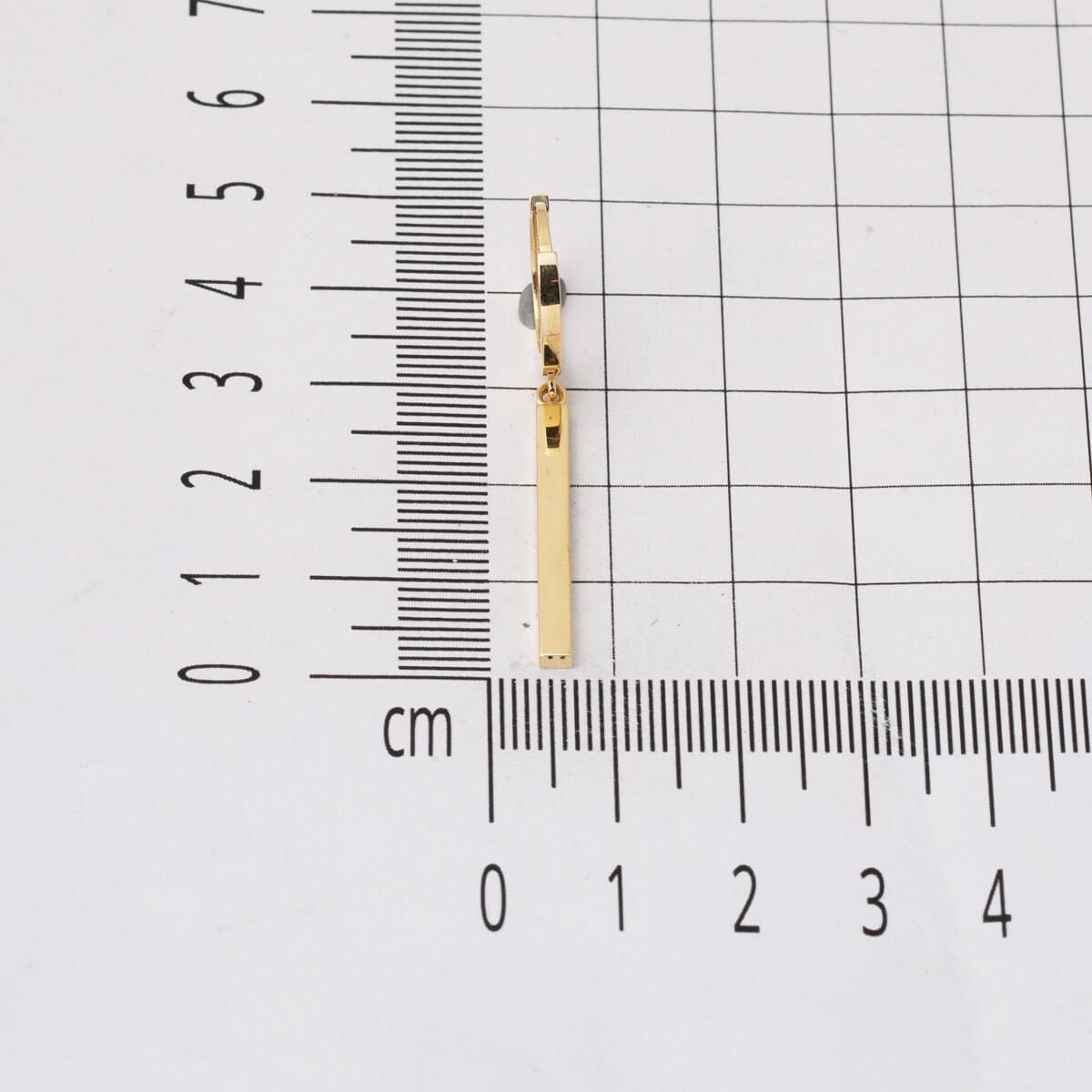 14K Yellow Gold Dangle Bar Earrings