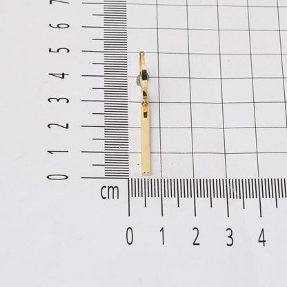14K Yellow Gold Dangle Bar Earrings