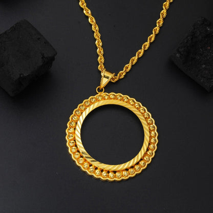 14K Yellow Gold Full Bezel Necklace