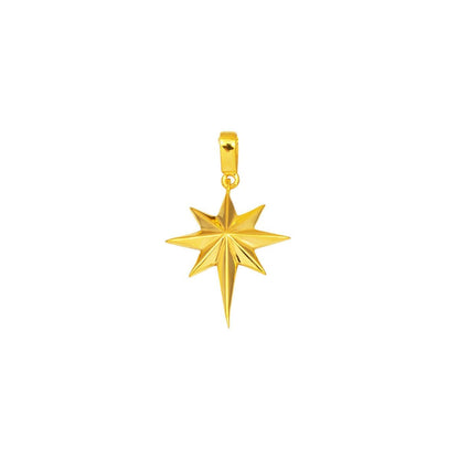 22K Yellow Gold North Star Medium Pendant