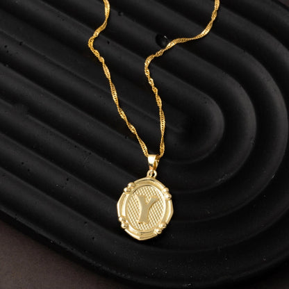14K Yellow Gold Italian Initial Y Necklace