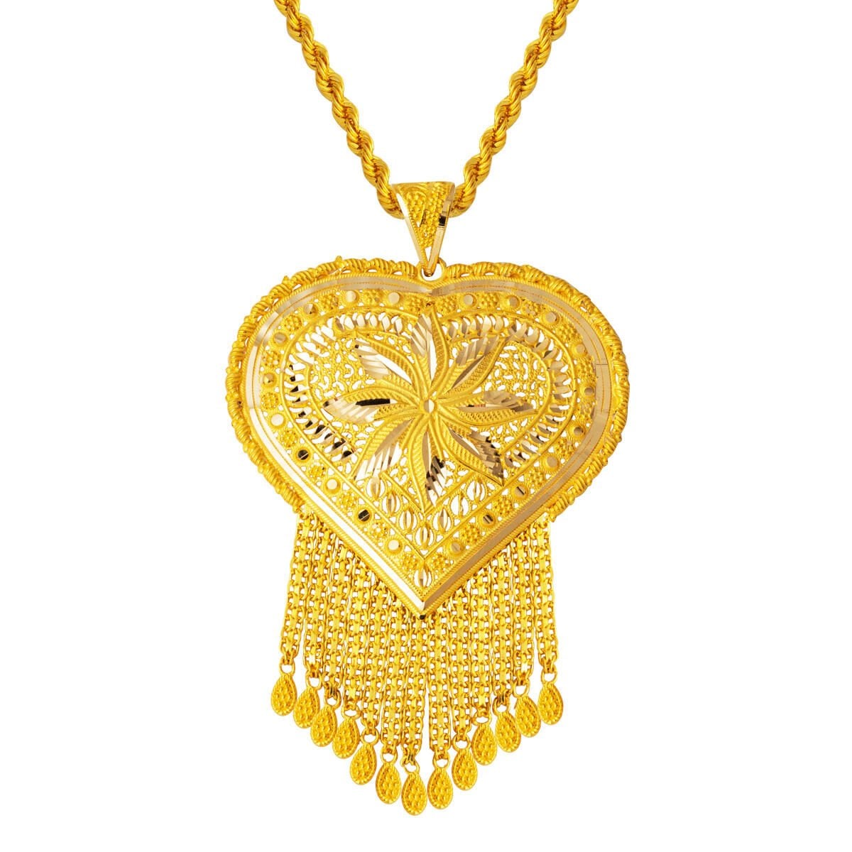 14K Yellow Gold Laurel Indian Style Necklace