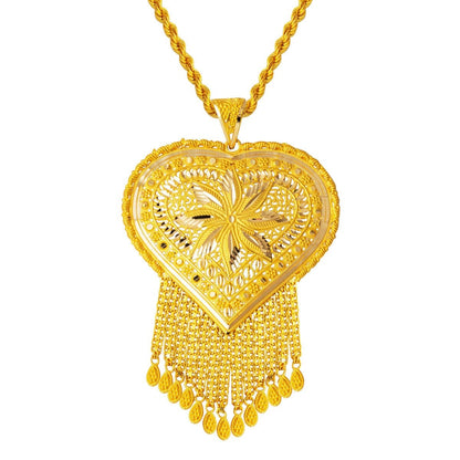 14K Yellow Gold Laurel Indian Style Necklace