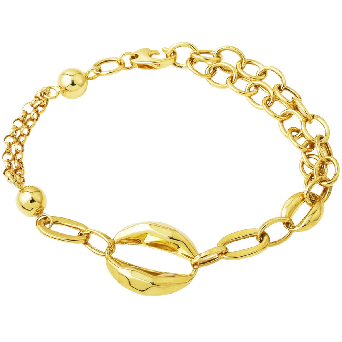 14K Yellow Gold Italian Design Chain Bracelet