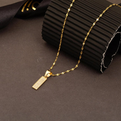 14K Yellow Gold Initial I Cubic Zirconia Necklace