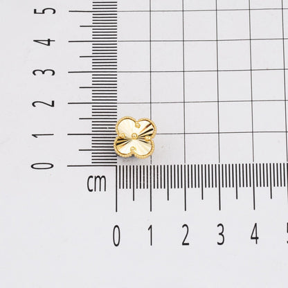 14K Yellow Gold Clover Medium Clip-On Earrings